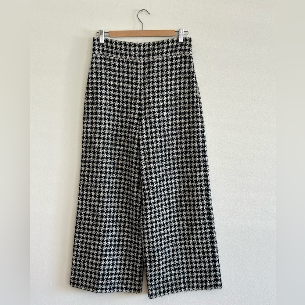 ZARA Houndstooth Wide Leg Pant